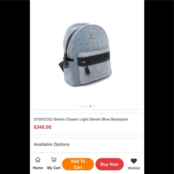 House of Hello Denim Classic Light Blue Backpack - Picture 7 of 8
